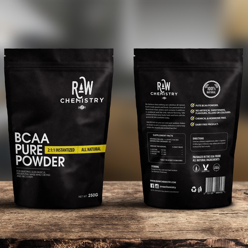Supplement Product packaging Raw Chemistry