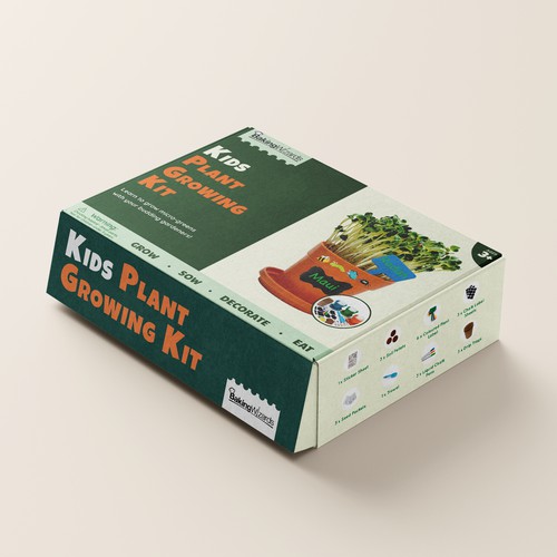 Box design for Gardening Kit for kids