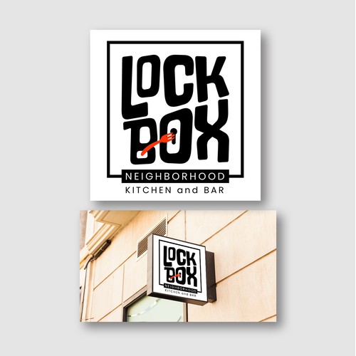 LOCKBOX – Neighborhood Kitchen & Bar Logo Design