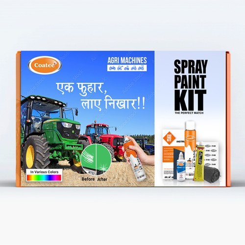Packaging design for spray paint kit
