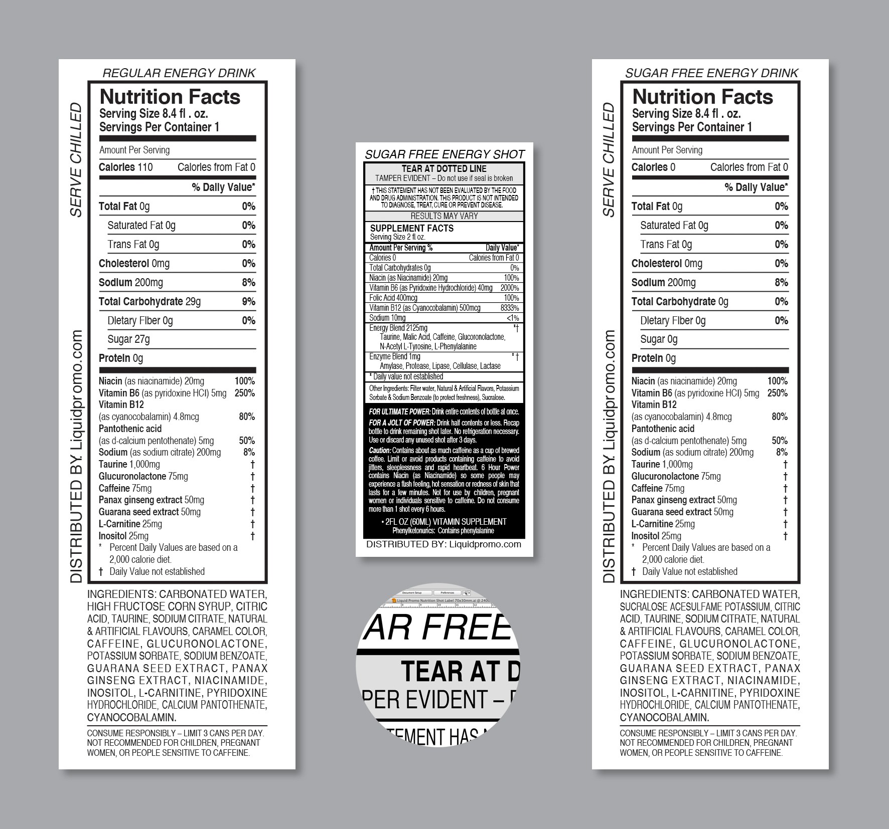 Design Nutrition Facts for Drinks