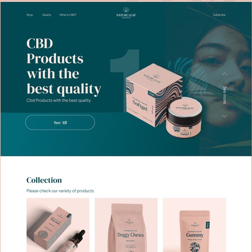 CBD products' web design 