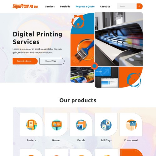 Landing page for printing house