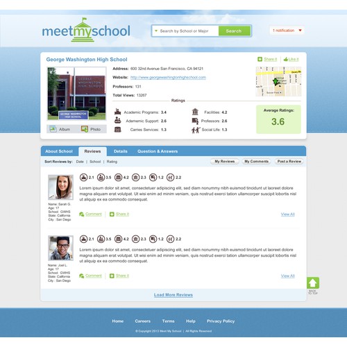 Meetmyschool needs a new website design