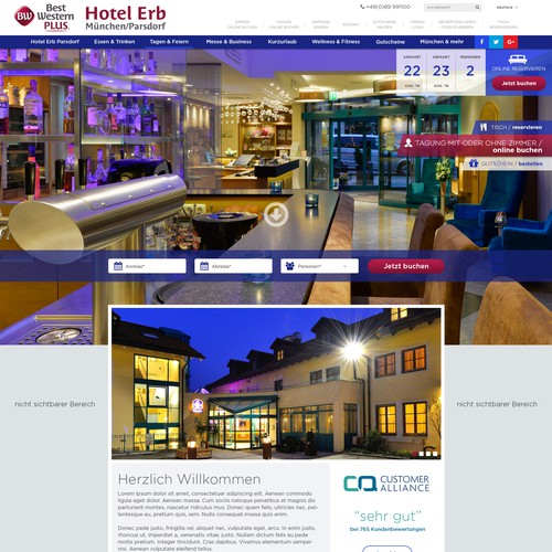 Webdesign for a hotel