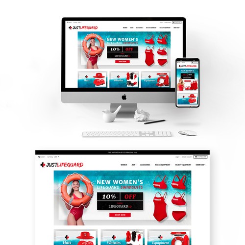 Banner and Cover Designs for a Lifeguard E-Commerce Shop