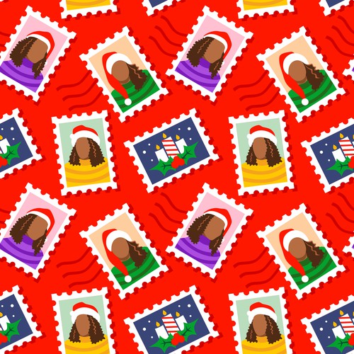 Black Women Christmas Theme Pattern 