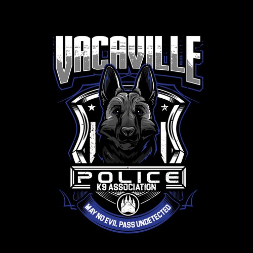 german shepherd dog illustration T_Shirt for VACAVILLE POLICE K( ASSOCIATION 