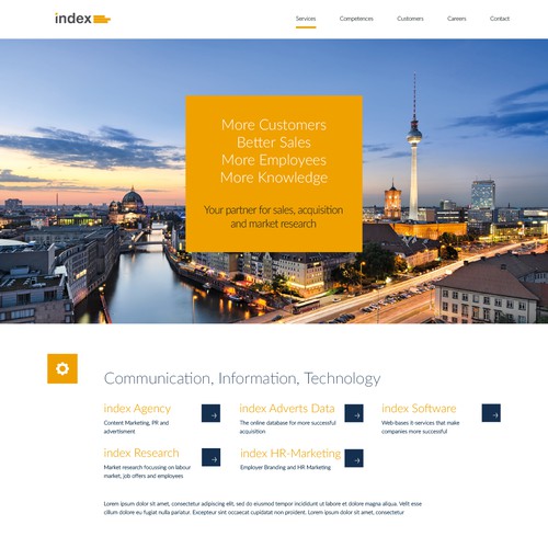 Clean, minimal website design for job analysis company