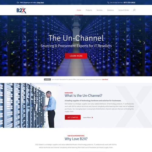 B2X Home Page Design