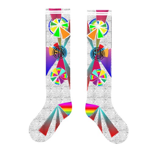 abstract colorful sock desgin