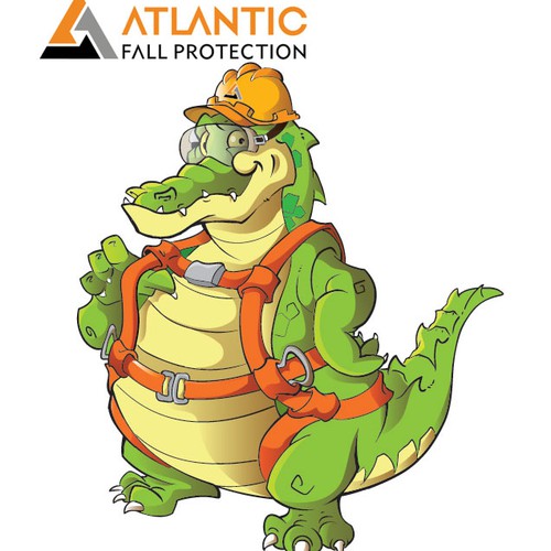 Create an alligator cartoon character for Atlantic Fall Protection!