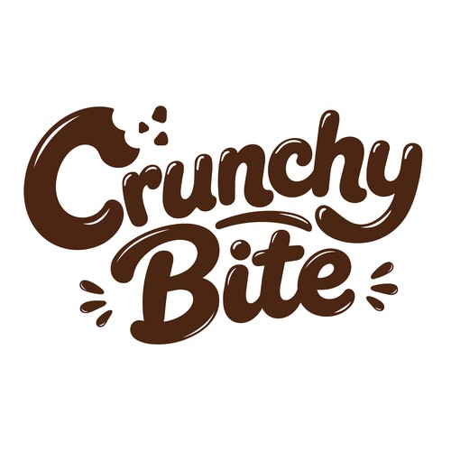 Crunchy Bite | Playful Hand-Lettered Food Logo Design for Snack & Cookie Brand