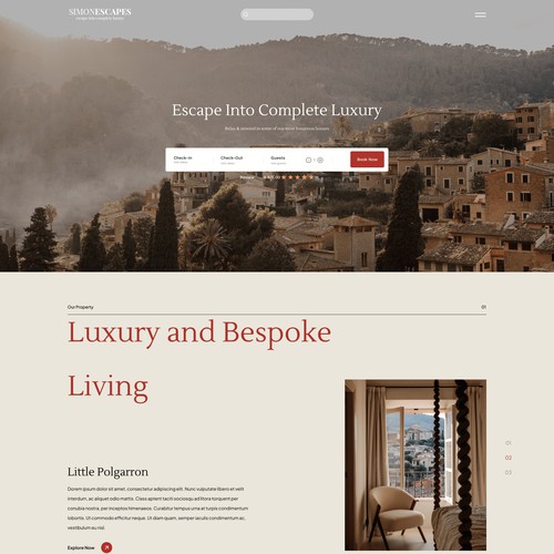 Resort & hotel web design