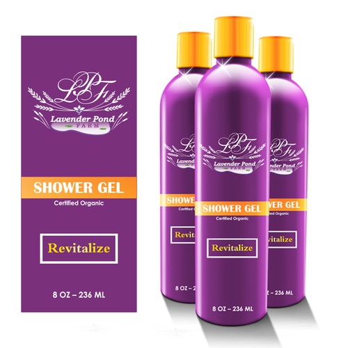Shower Gel product label for organic lavender farm