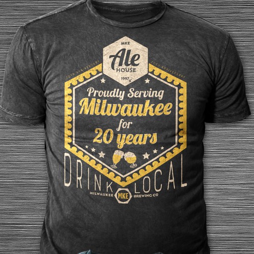 Finalist T-shirt Concept for a Brewing Company 20 years anniversary