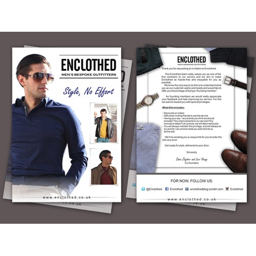 Help Enclothed with a new postcard or flyer
