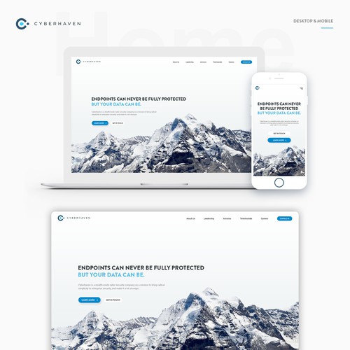 Cybehaven website landing page