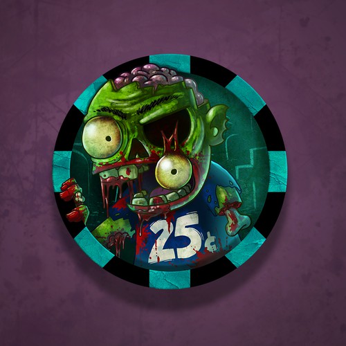 Zombie poker chip