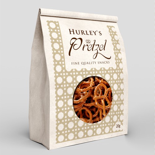 complete design - logo and packaging for salty pretzels. 