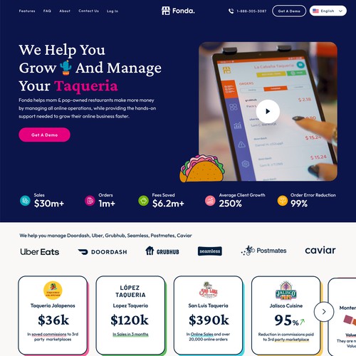 Saas Website that Restaurants manage and grow their business