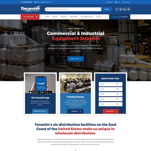 Website for Propane E-Commerce site