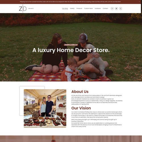Zealousdecor - Custom Squarespace Website