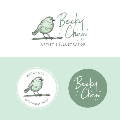 Feminine logo for an artist & illustrator