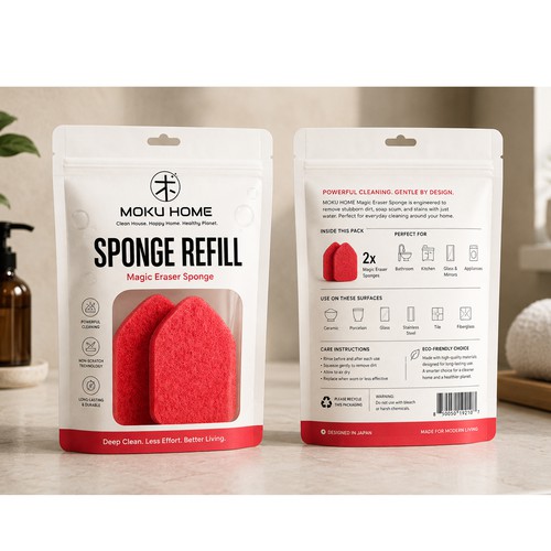 Premium Refill pouch packaging design for Moku Home