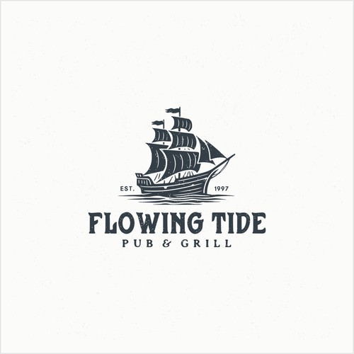 Silhouette of Vintage Merchant Ship for Restaurant Logo