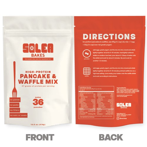 Pancake/waffle mix packaging