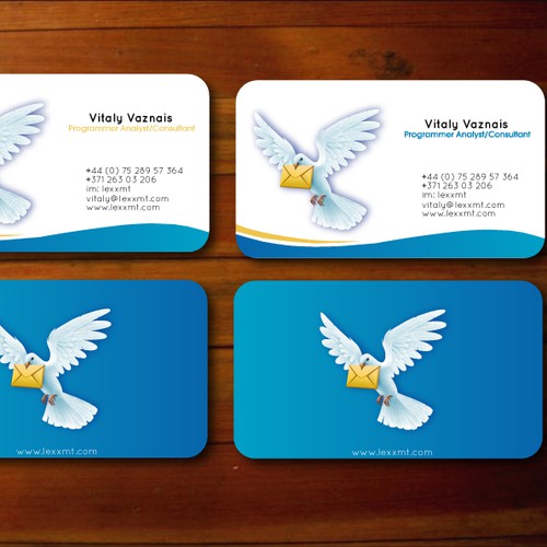 won contest: business cards for Vitaly Vaznais