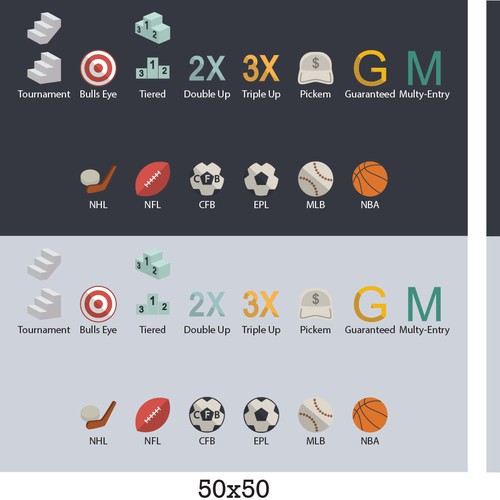 Fantasy sports website needs icons & badges