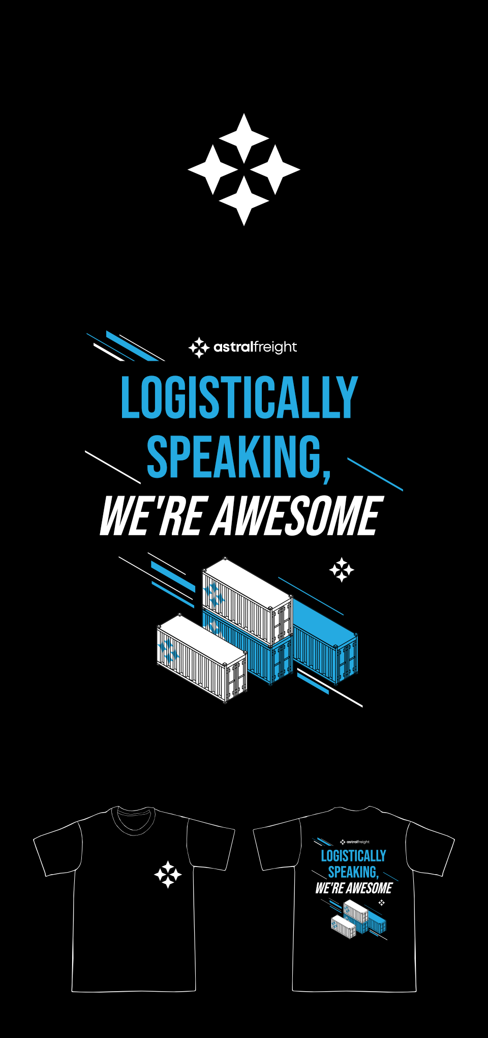 Design a t-shirt for a global logistics company