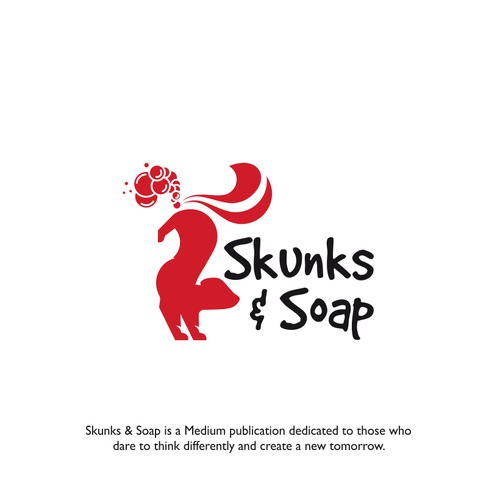 Funny charging skunk logo