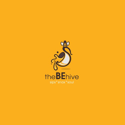 bee coffee cup logo design