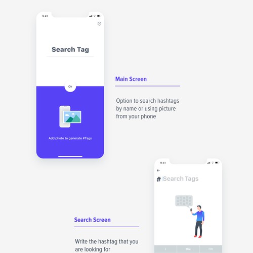 hashtag app concept
