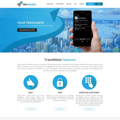 Modern and Clean Landing Page for Mobile App