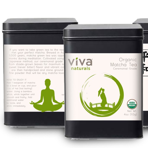 Create a label for Organic Matcha Tea