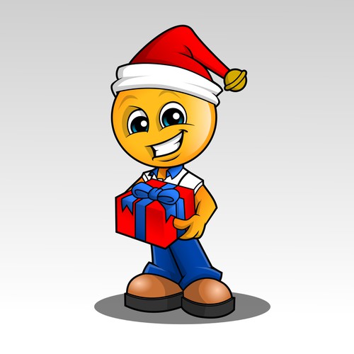 Smiley Character with a gift, seasonal