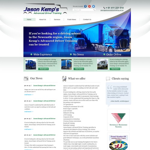 create the new website for Jason Kemp's Advanced Driver Training