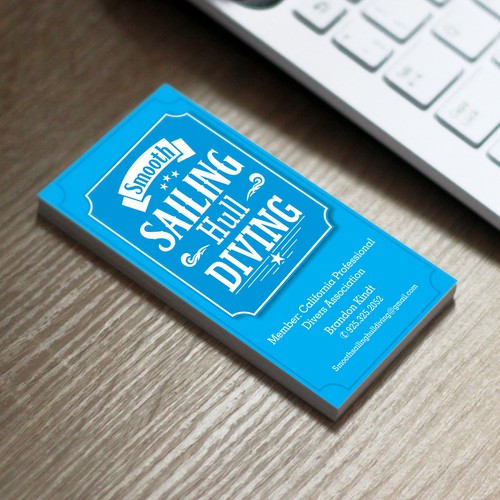 Create a business card for an underwater boat cleaning service