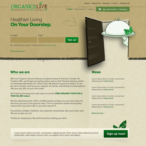 Website Design - Organics Live Inc. | www.organicslive.com | Say Yes To Veggies! 