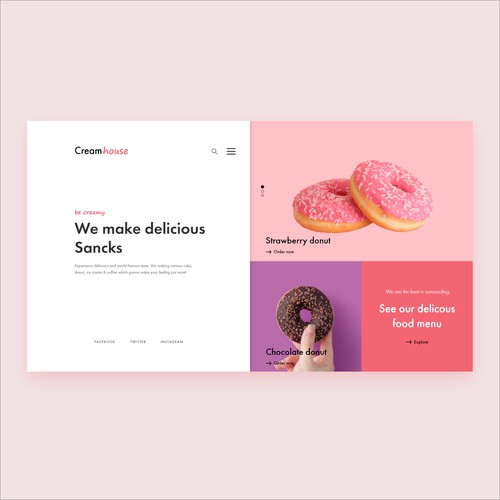 Cream house website header
