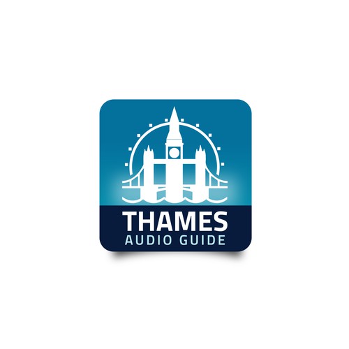A logo for an Audio Guide on Thames River, London