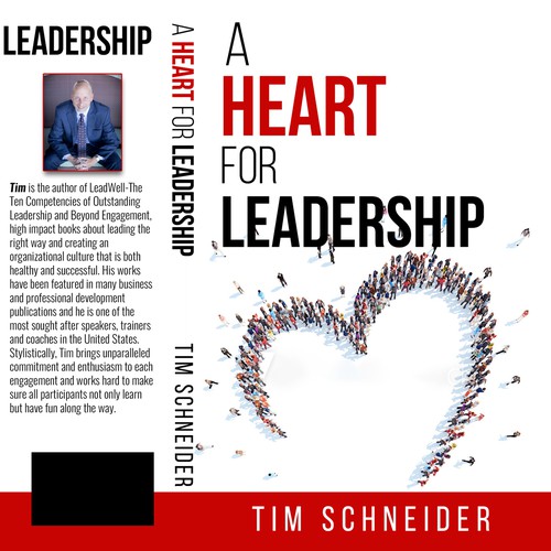 Bold book cover design for leadership by Tim Schneider.