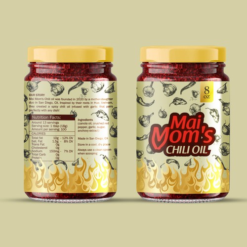 chili oil label design