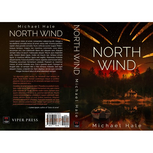 Cover for a debut author's new thriller NORTH WIND