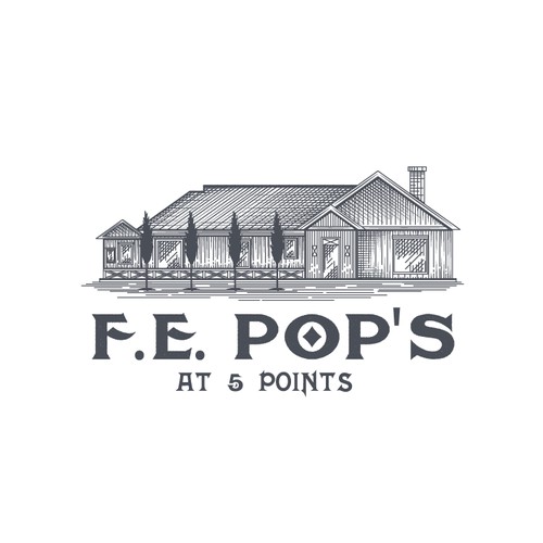 F.E. Pop's at 5 Points Logo Design