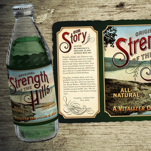 Old-Fashioned label for Strength of the Hills